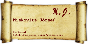 Miskovits József névjegykártya