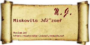 Miskovits József névjegykártya